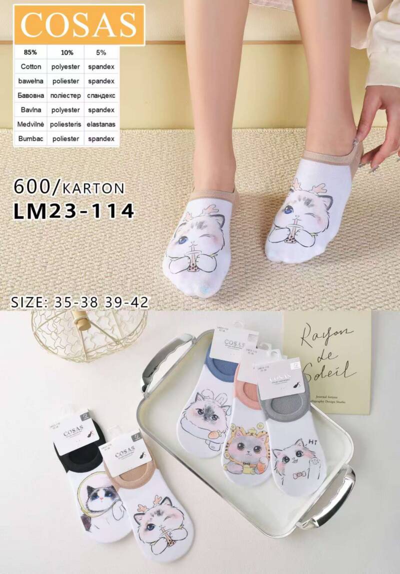 Stopki damskie Roz 35-42, Mix kolor Paczka 40 szt